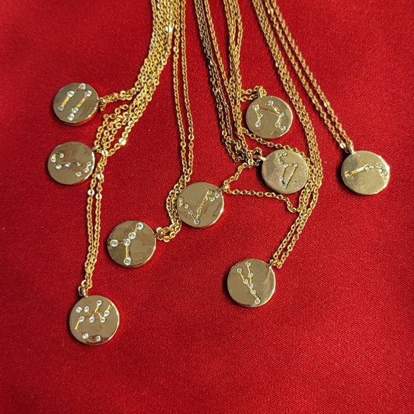 Frasier Sterling Sagittarius Written in the Stars Necklace in Gold New - Picture 1 of 2